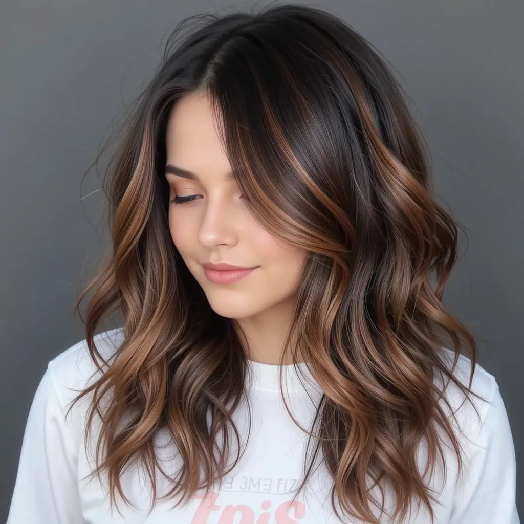 Espresso and Caramel Balayage Contrast