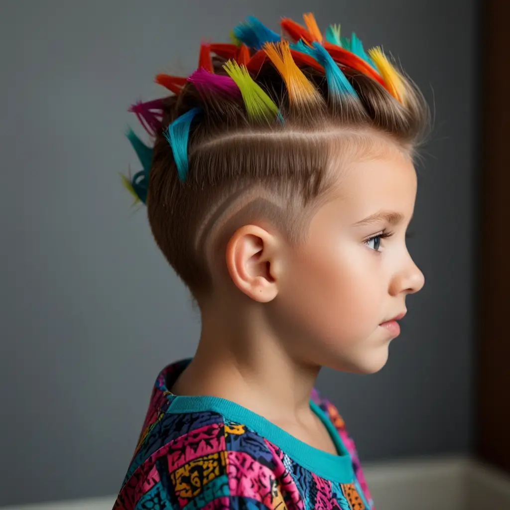 Faux Hawk with Colourful Clips