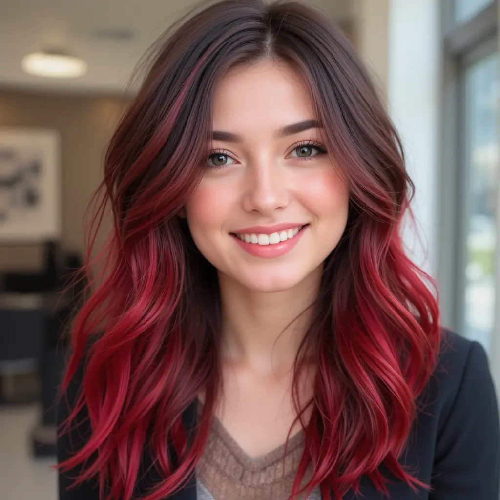 Fiery Red Dip Dye Ends