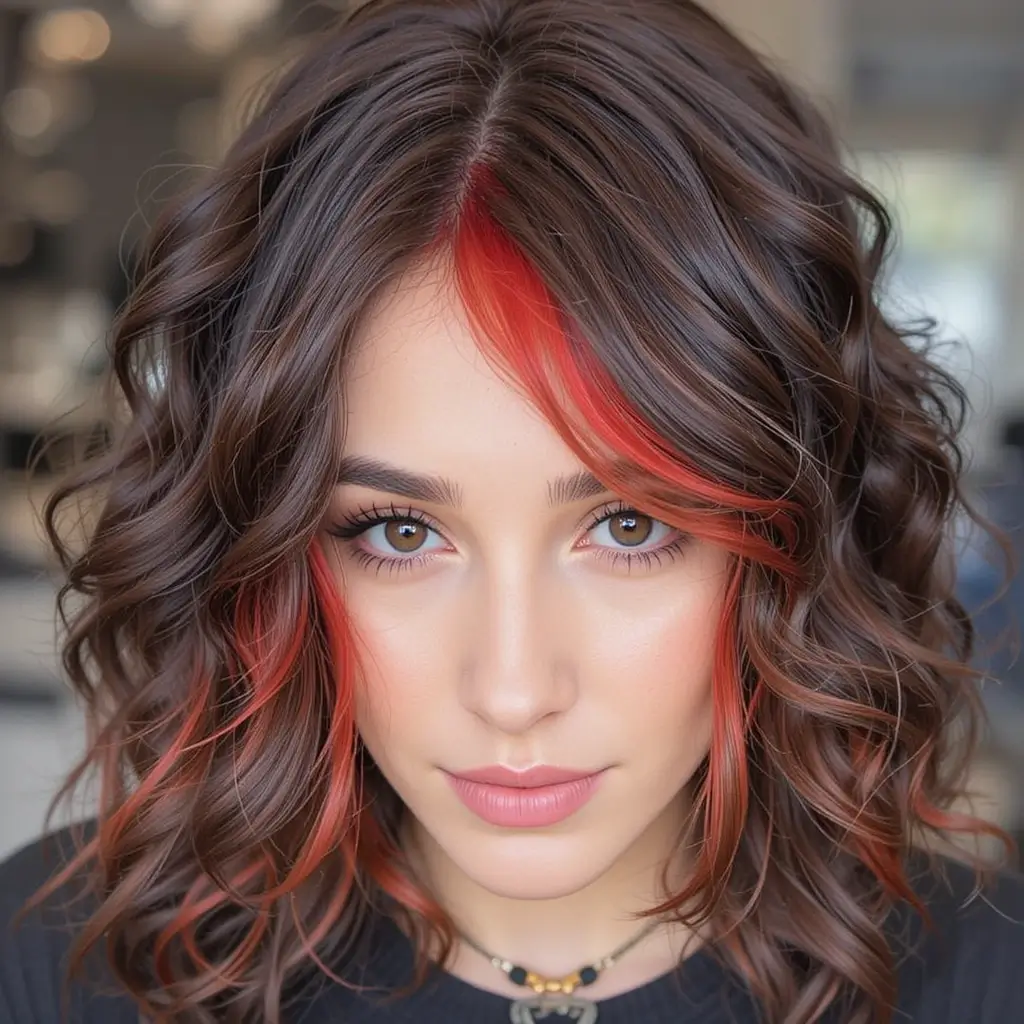 Fiery Red Money Piece Highlights