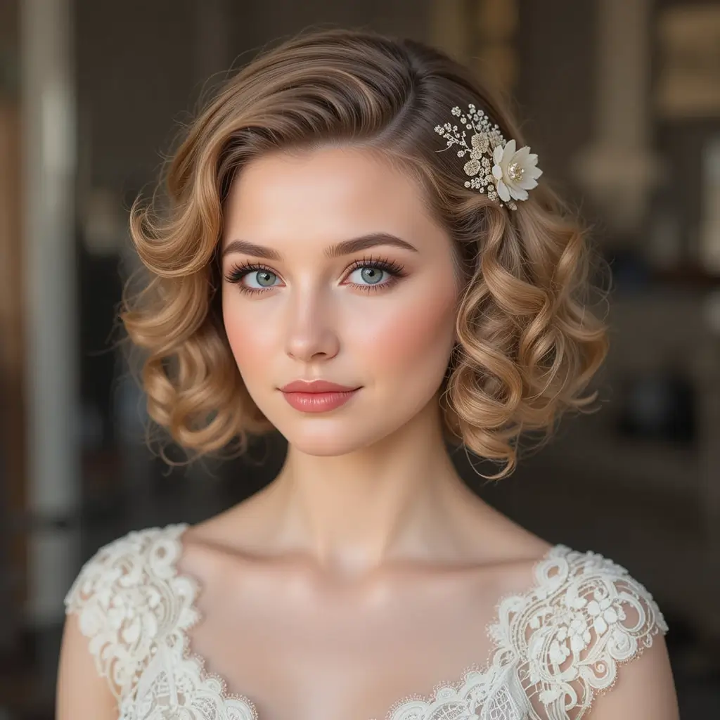 Finger Waves with Side Part