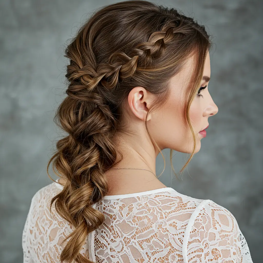 Fishtail Braid Side Sweep