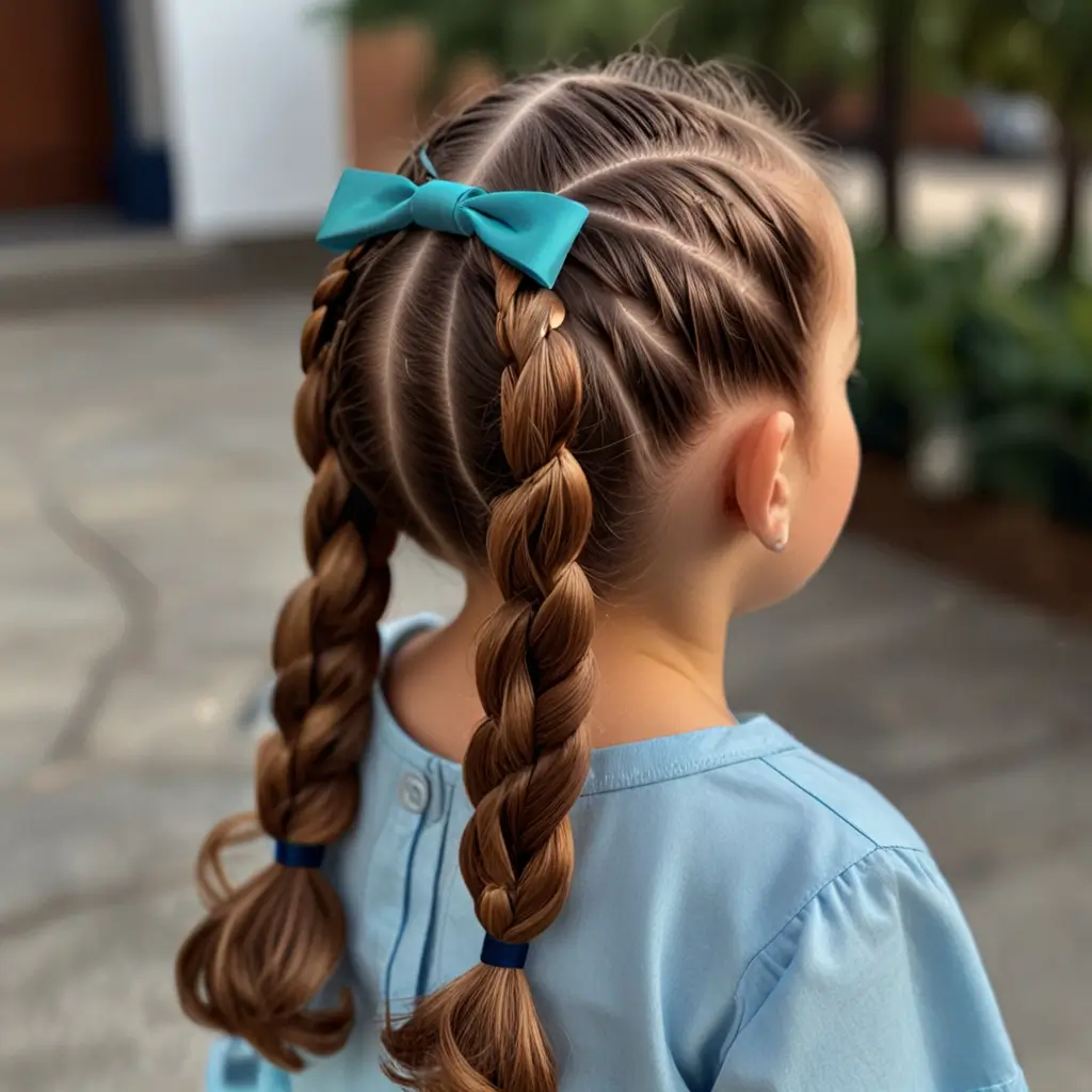 French Braid with Satin Ribbon Weave