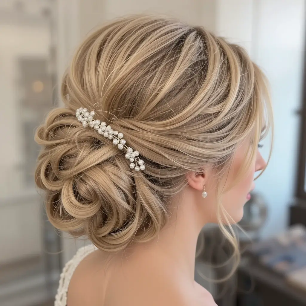 French Twist with Soft Curls