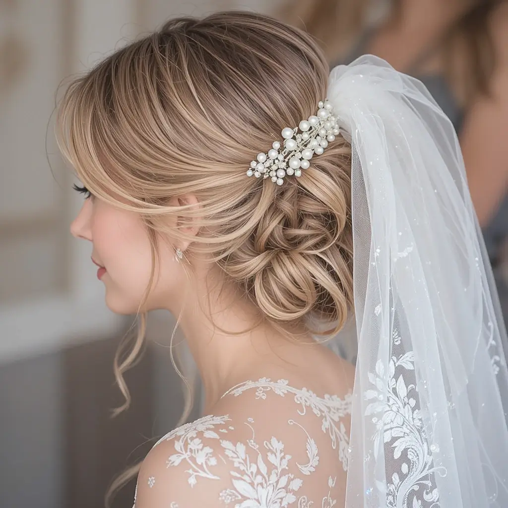 French Twist with Veil