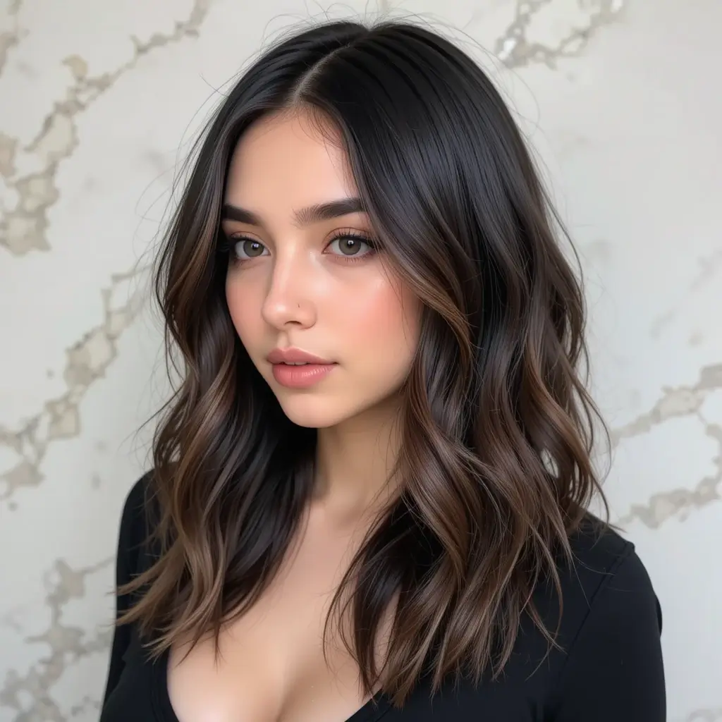 Glossy Black with Mocha Babylights