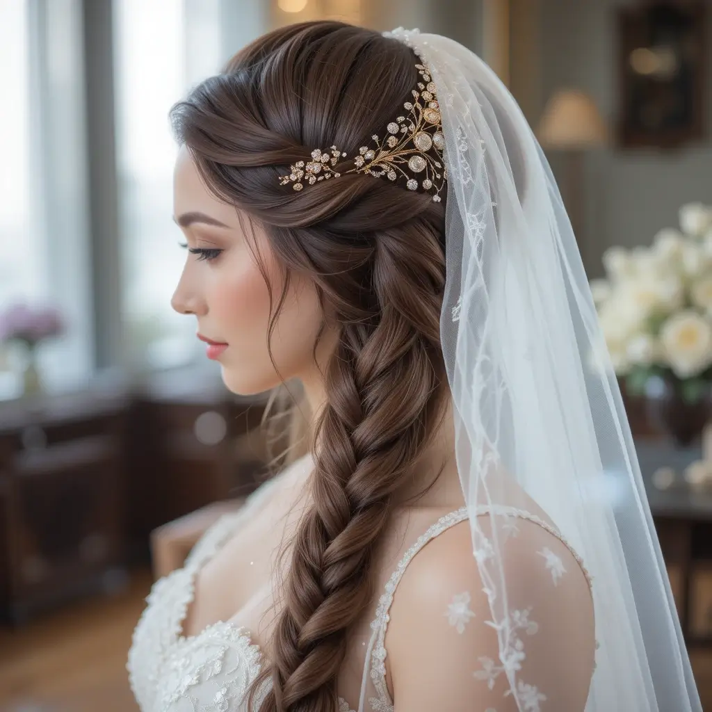 Goddess Braids with Veil