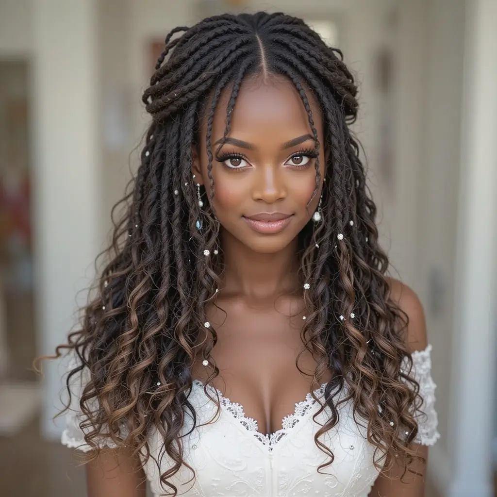 Goddess Locs with Beaded Ends