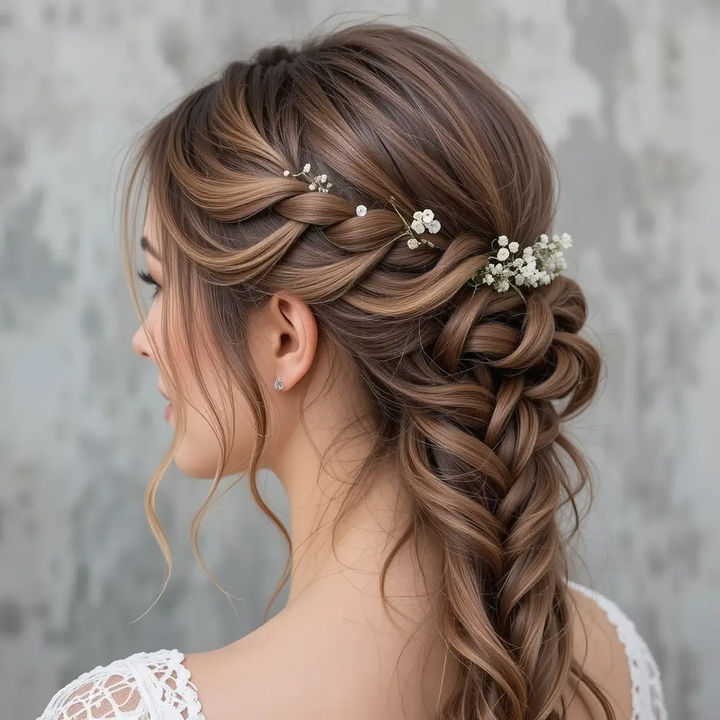 Half-Up Bohemian Fishtail Braid