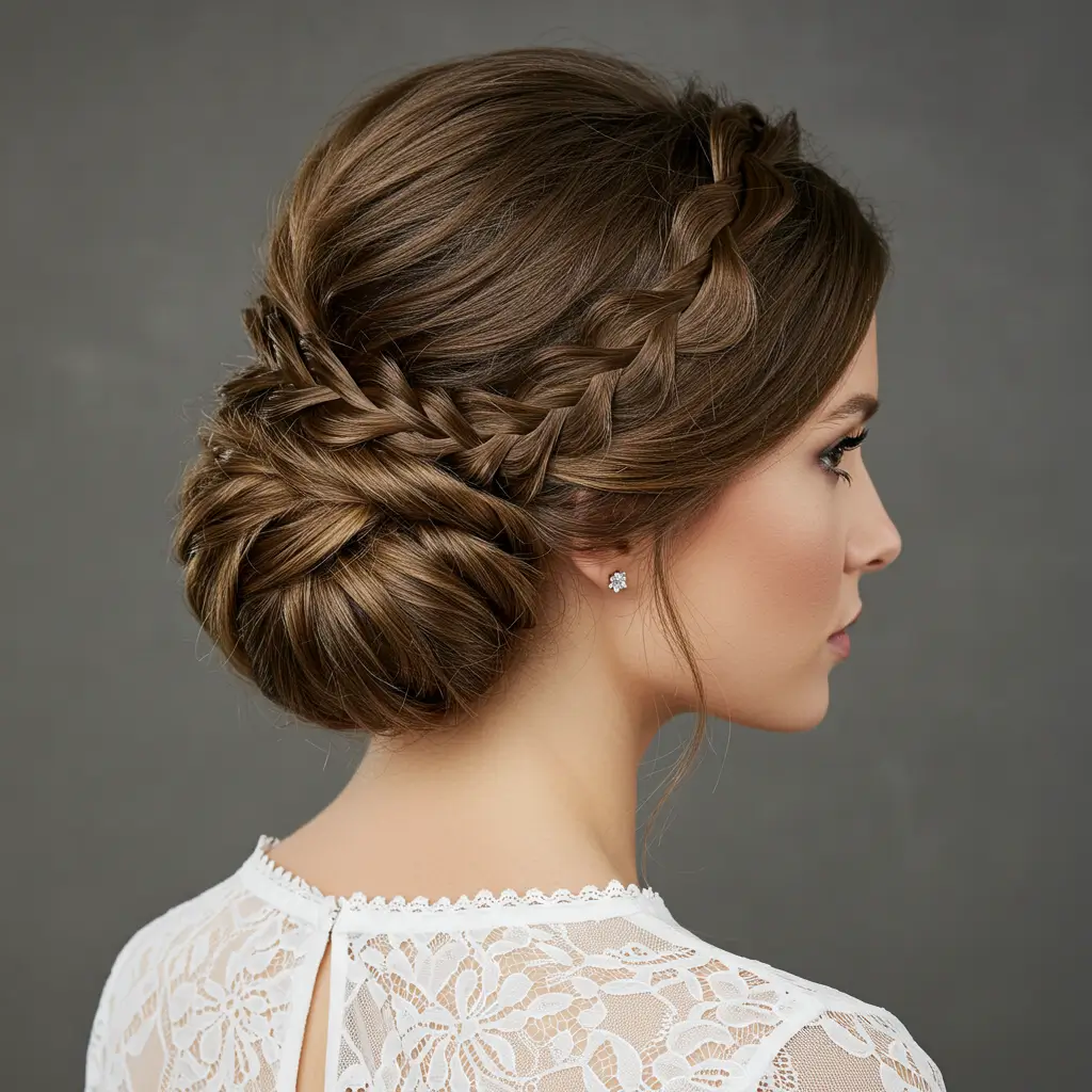 Half-Up Braided Bun