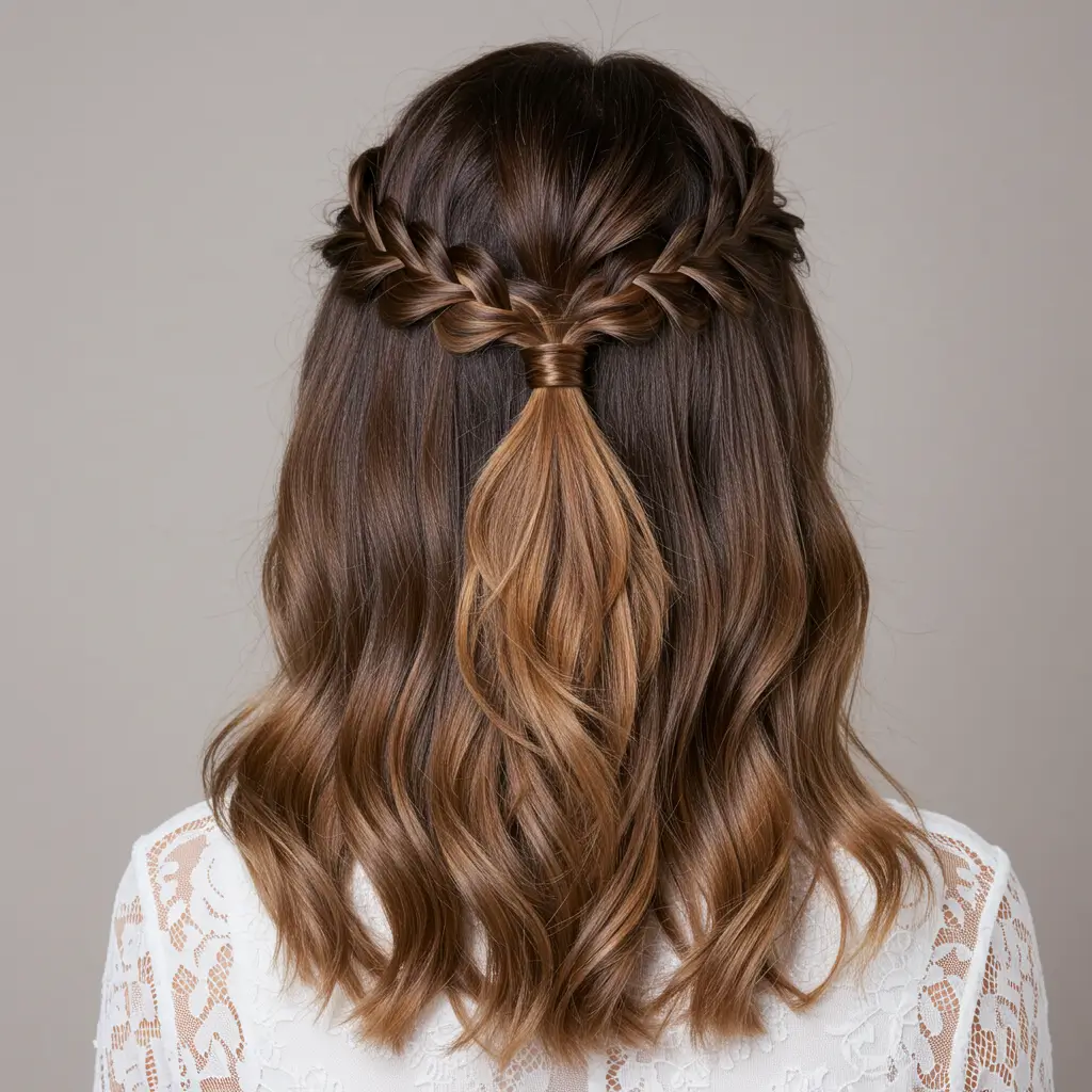 Half-Up Braided Crown