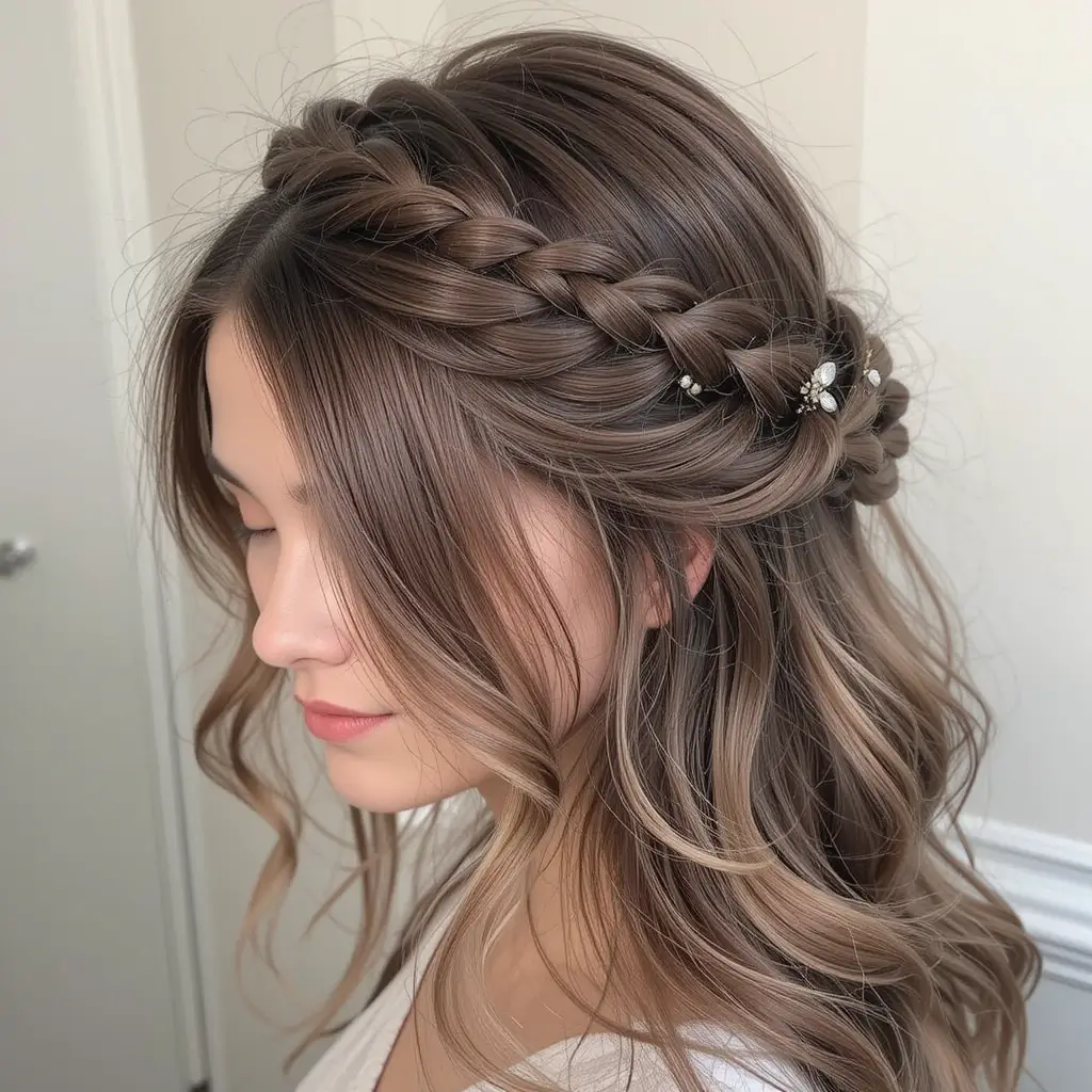 Half-Up Braided Crown