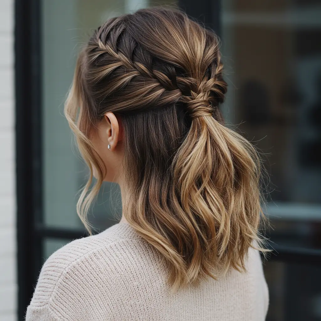 Half-Up Braided Ponytail