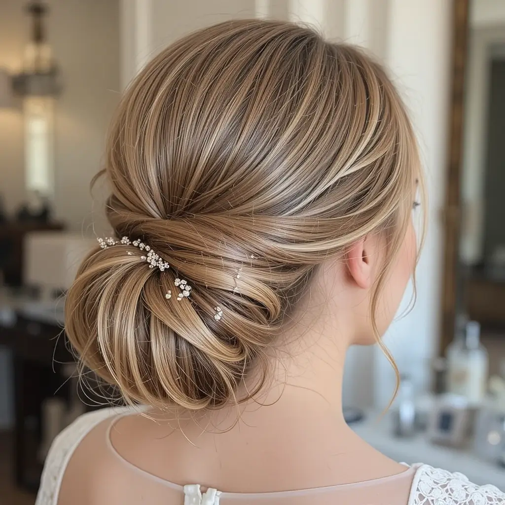 Half-Up Chic Chignon with Soft Strands