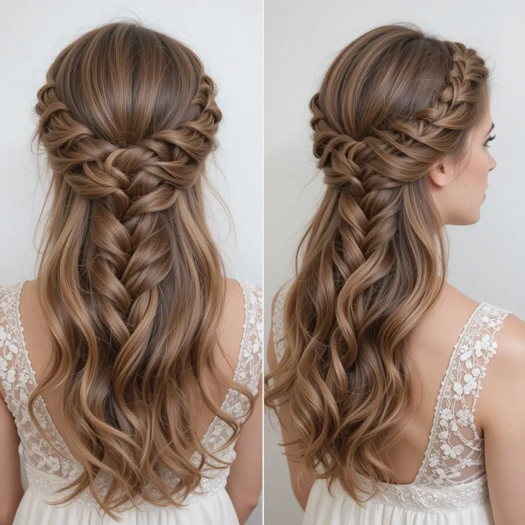 Half-Up Fishtail Braid