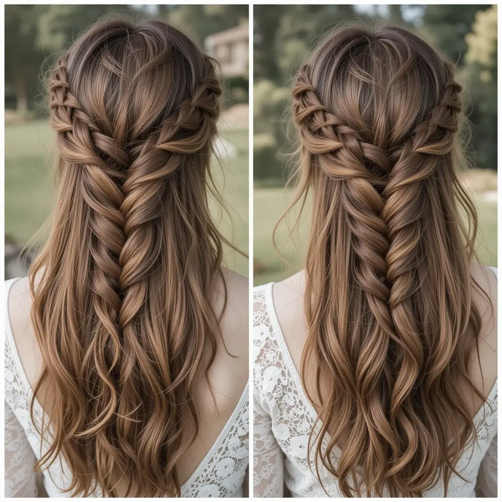 Half-Up Fishtail Braid