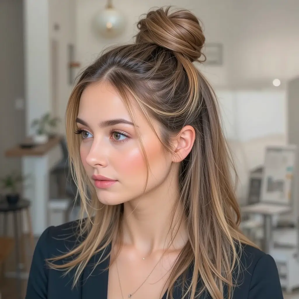 Half-Up, Half-Down Top Knot