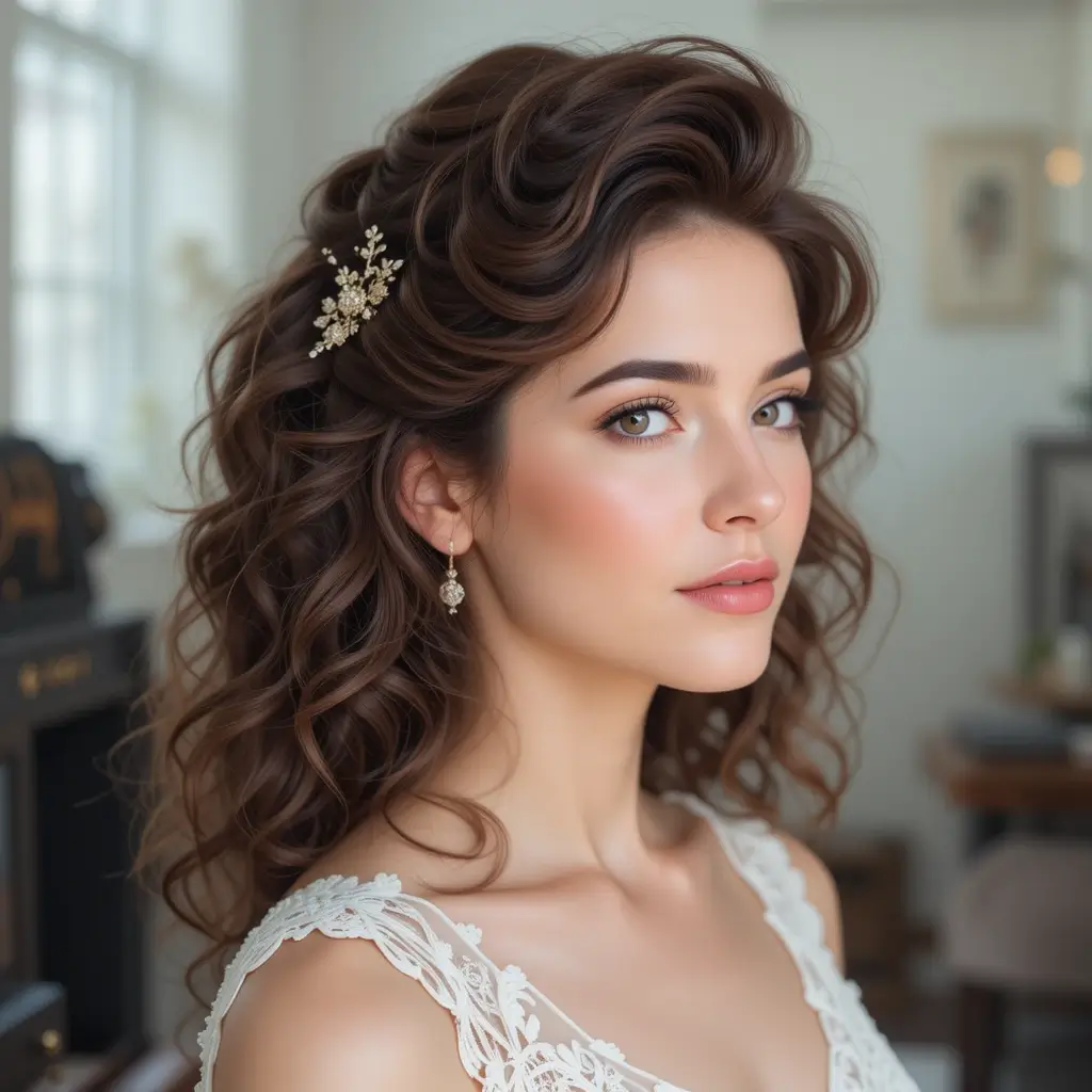 Half-Up Retro Curls