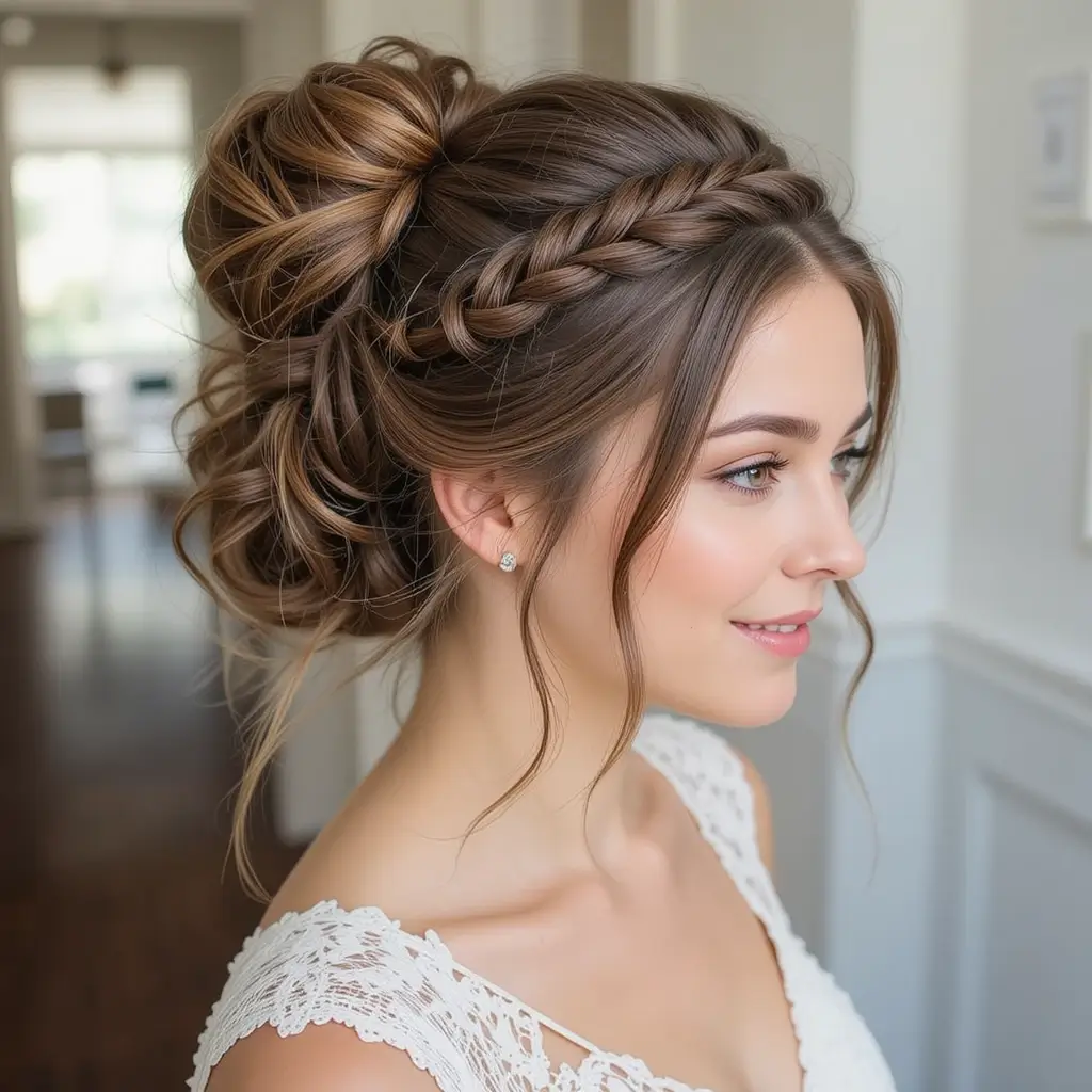 Half-Up Top Knot with Braids