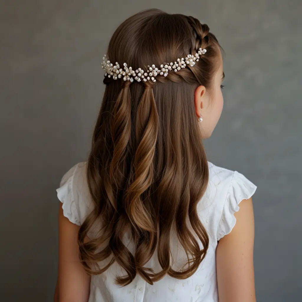 Half-Up Twist with Pearls