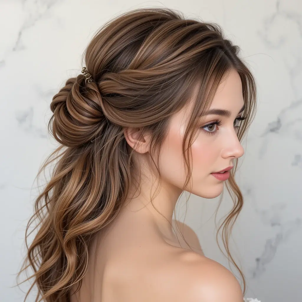 Half Up Twisted Hairstyle