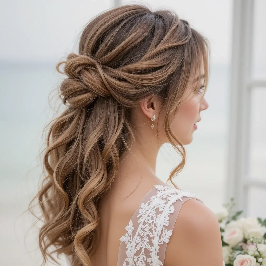 Half-Up Twisted Knot with Curls