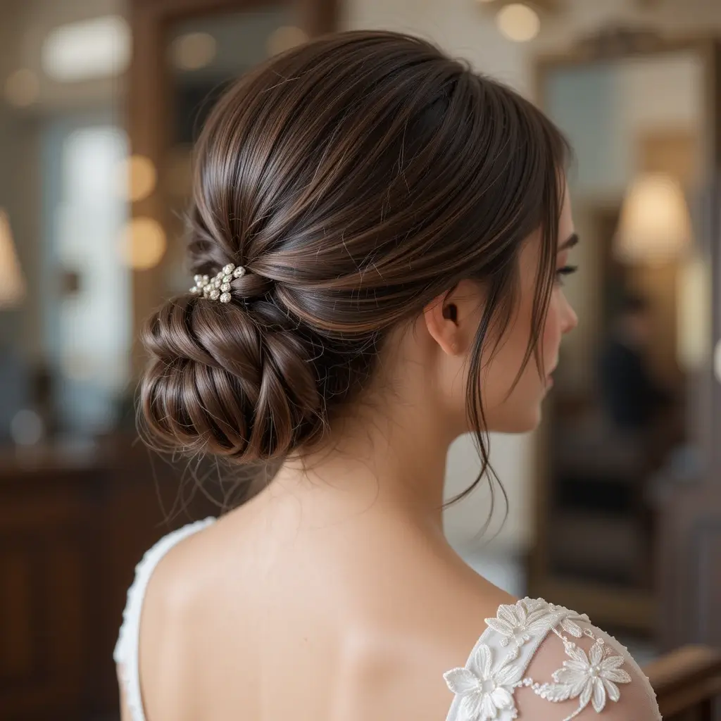 Half-Up Twisted Knot with Straight Hair