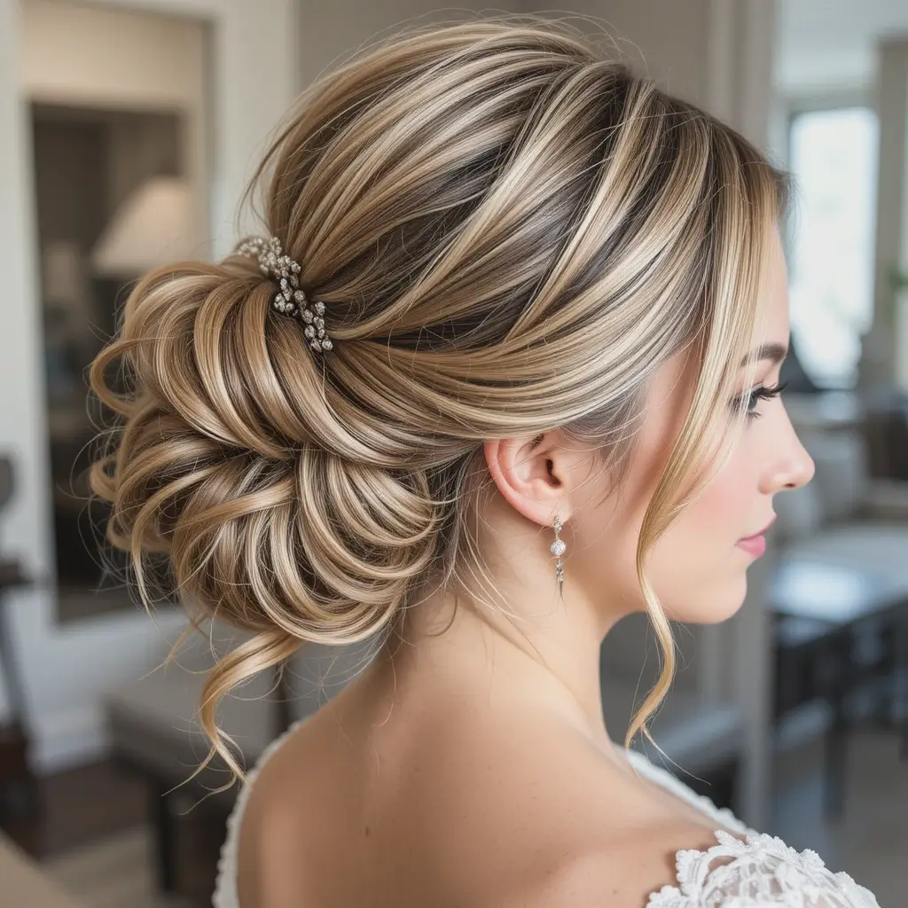 Half-Up Twisted Side Bun