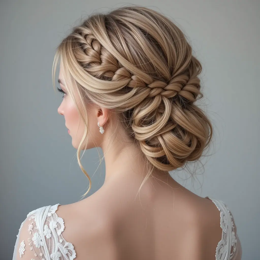 Half-Up Twisted Waterfall Braid