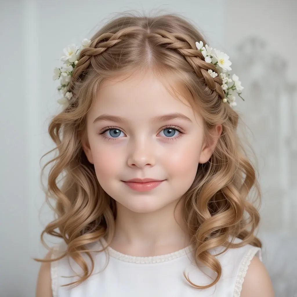 Halo Braid with Soft Curls