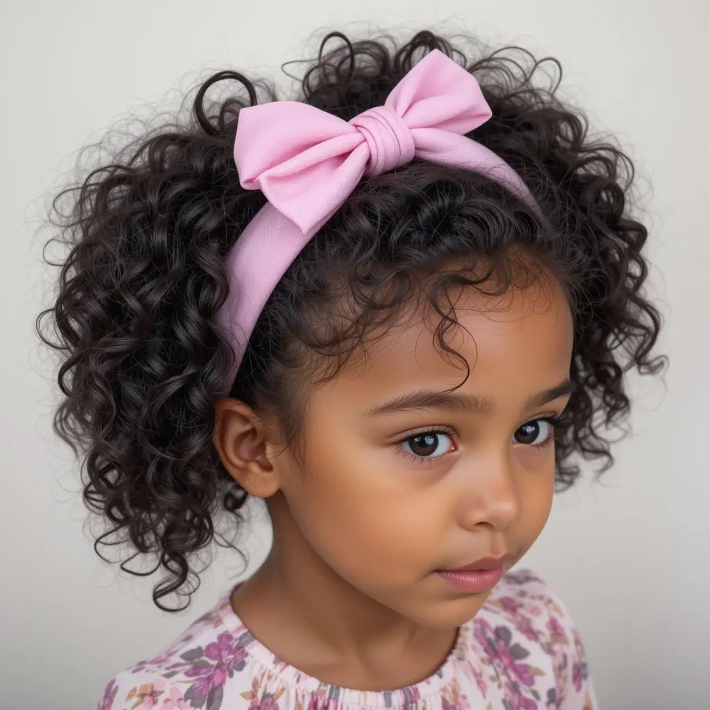 Headband Puff with Curls