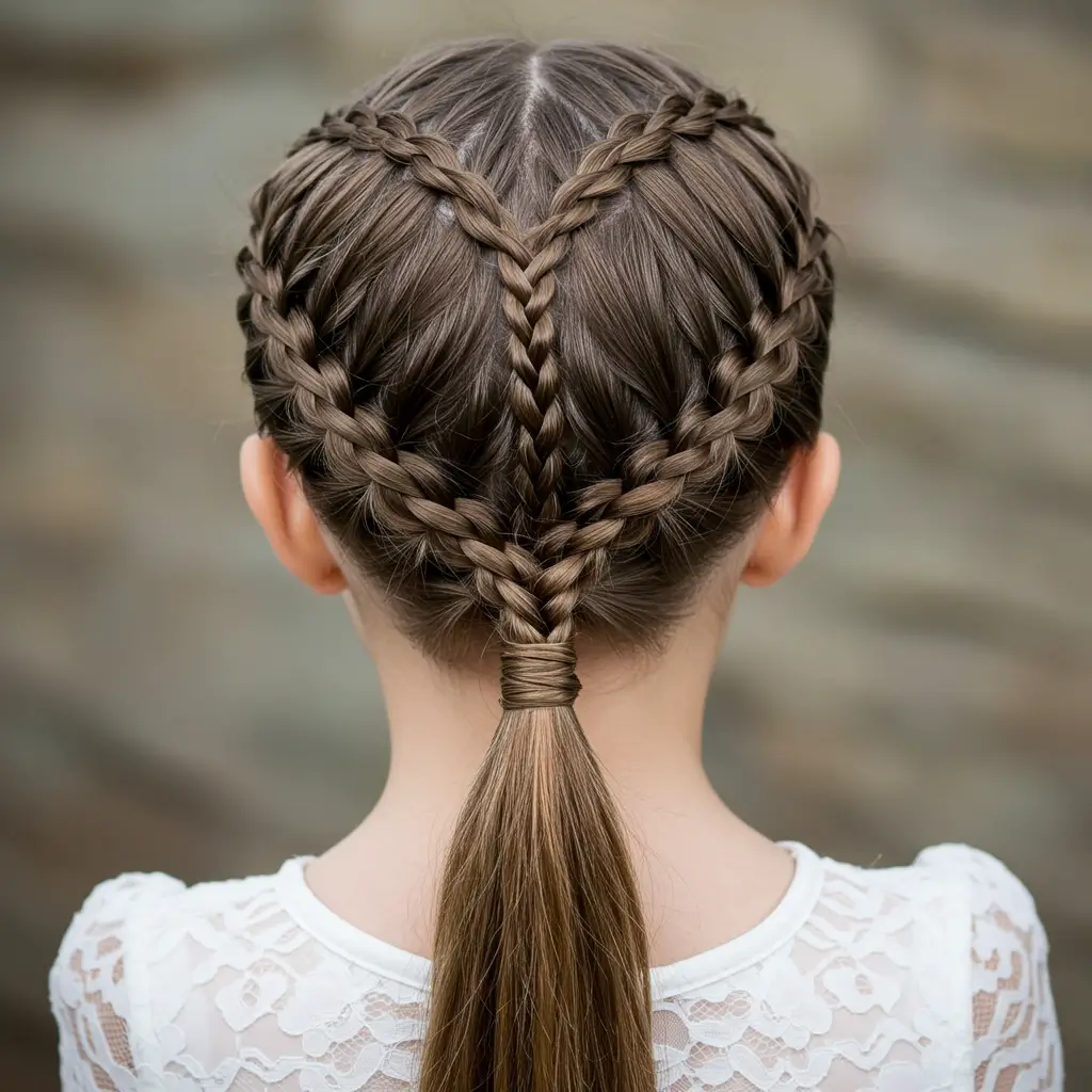 Heart-Shaped Braided Ponytail