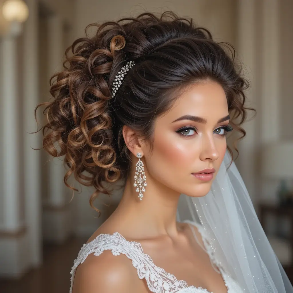 High Curly Bun