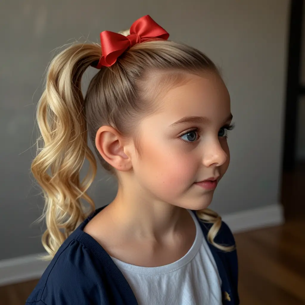 High Ponytail with Curls
