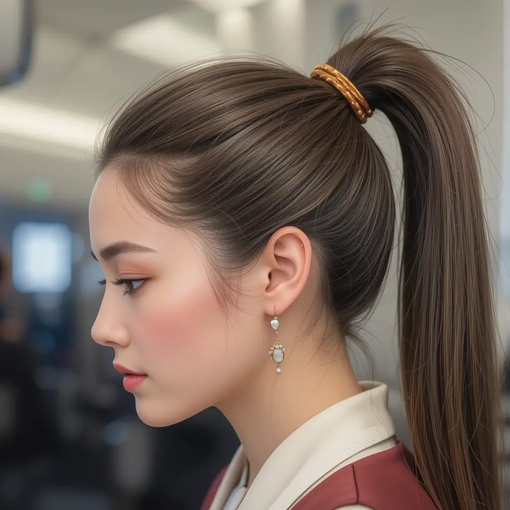 High Ponytail with Wrap