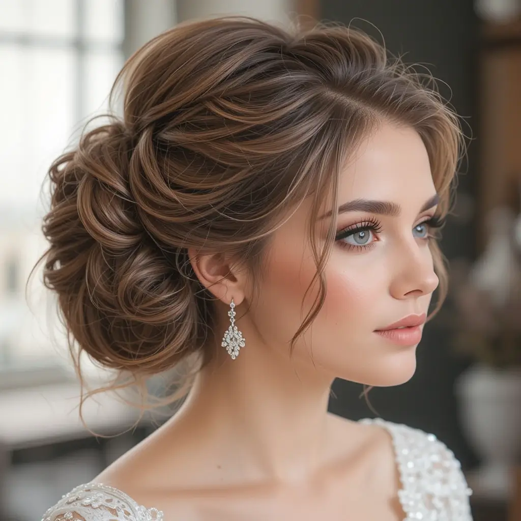 High Volume Updo with Face-Framing Pieces