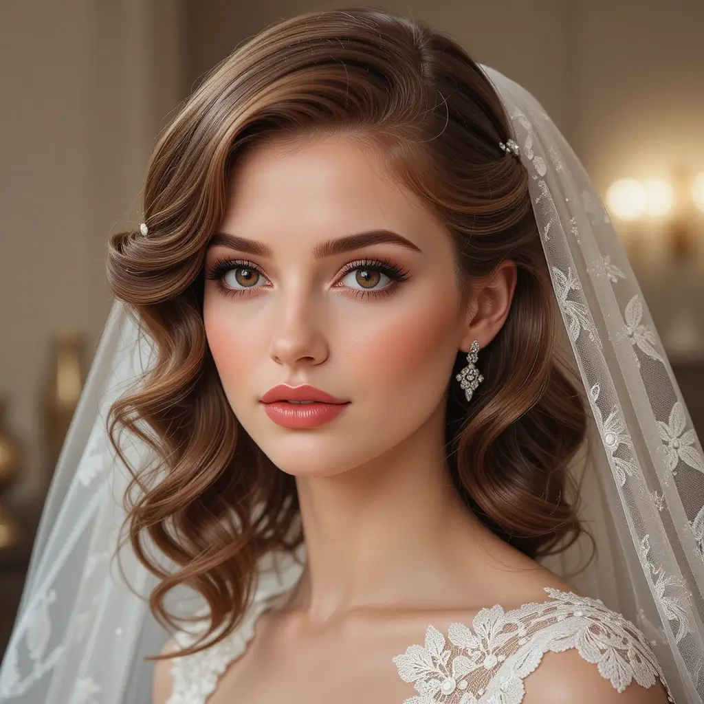 Hollywood Waves with Veil