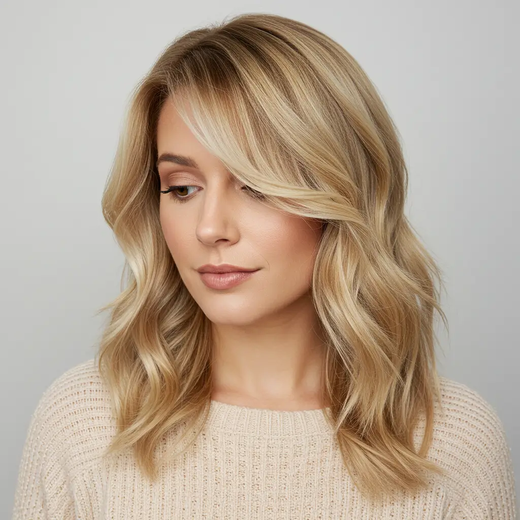Honey Blonde Lowlights for a Golden Glow