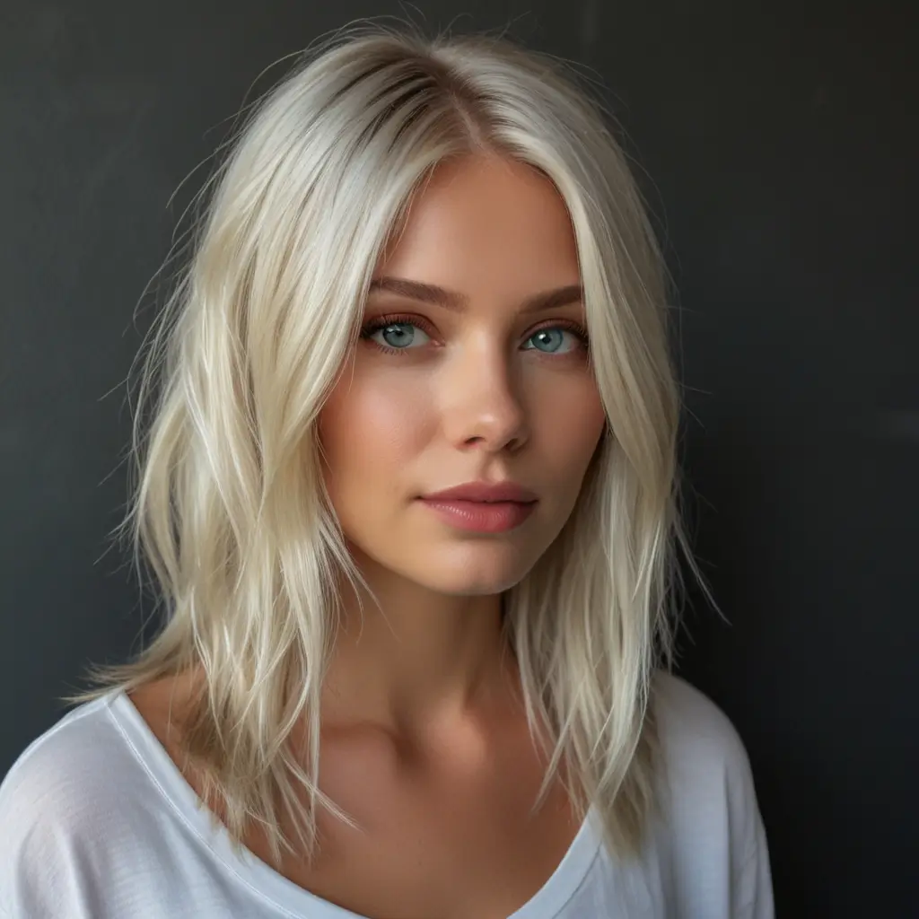 Icy Blonde Long Layers