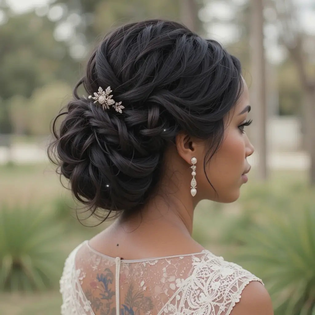 Jumbo Twists in a Low Chignon