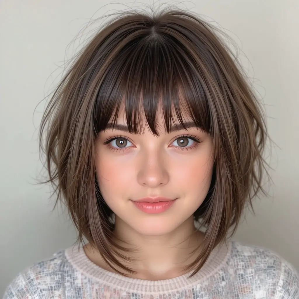 Layered Bob with Fringe