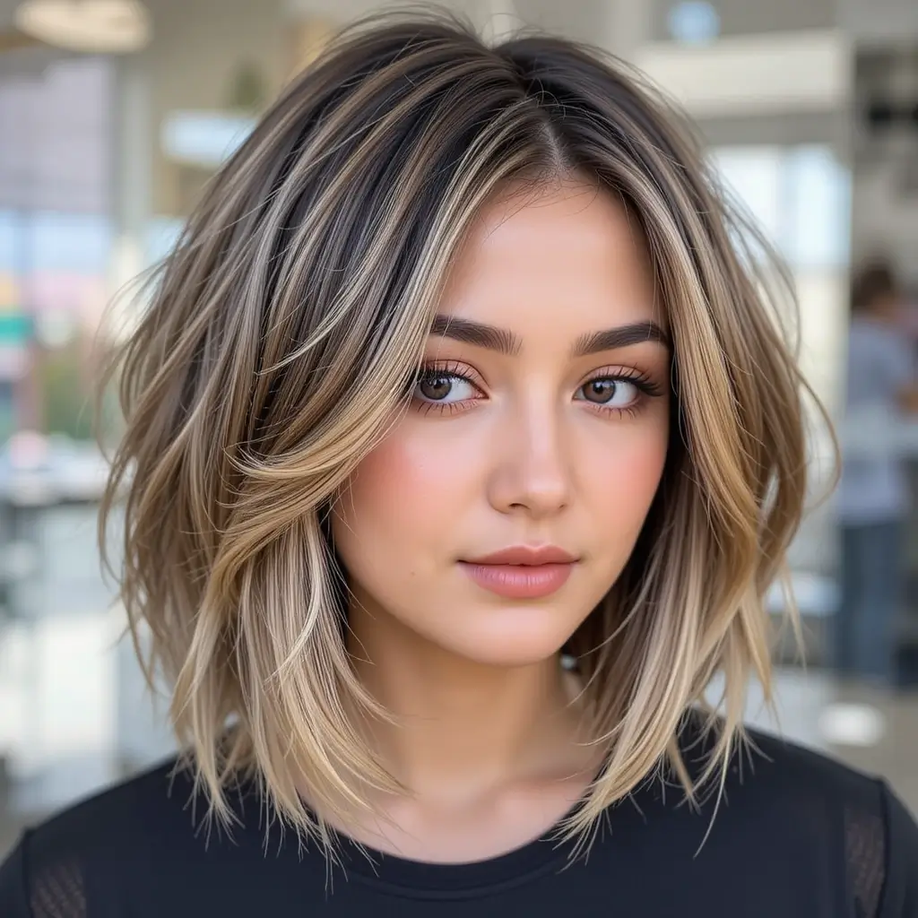 Layered Bob with Highlights