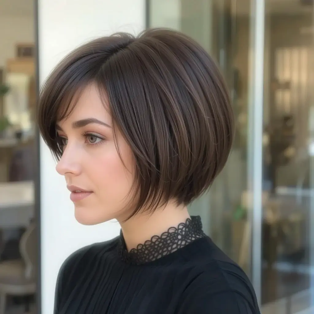 Layered Bob with Side Fringe