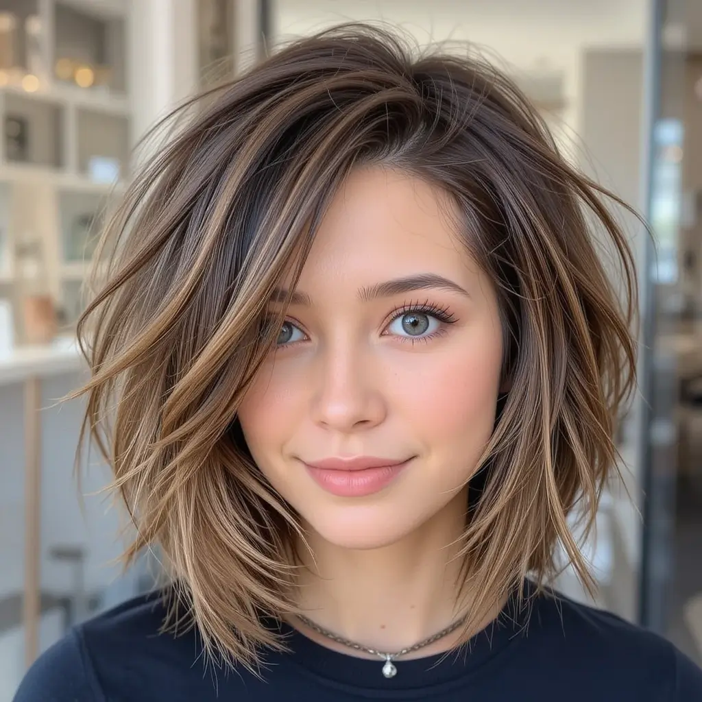 Layered Bob with Tousled Finish