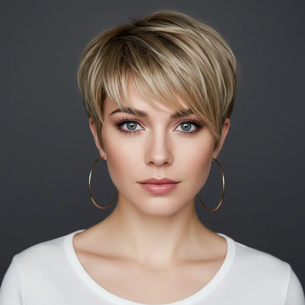 Layered Crop with Bangs