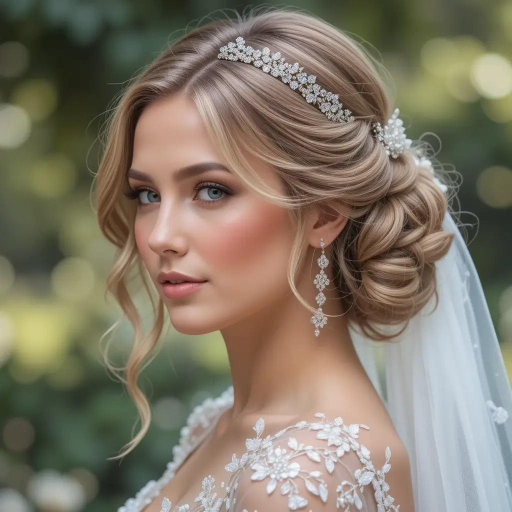 Layered Curls with Middle Part