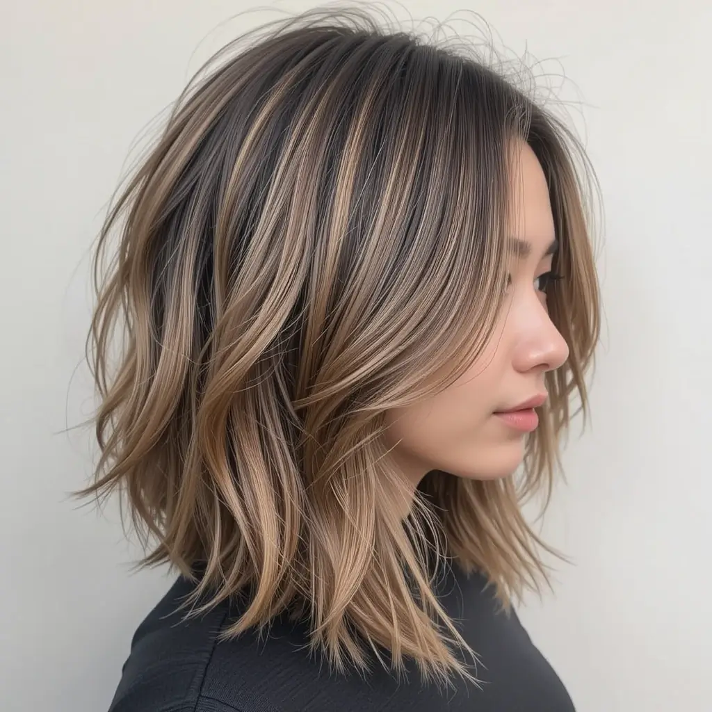 Layered Hair with Blunt Ends