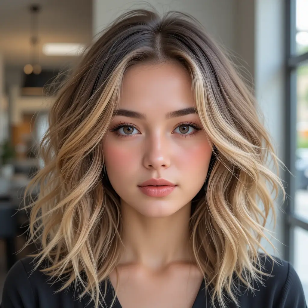 Layered Hair with Natural Texture