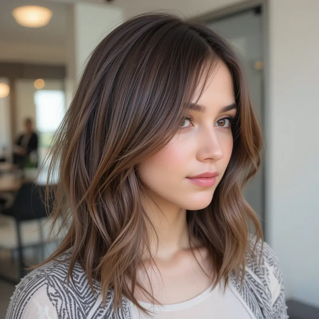 Layered Hair with Straight Ends