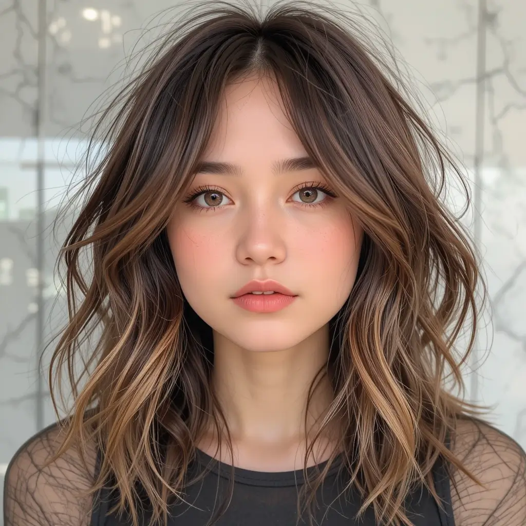 Layered Hair with Textured Ends